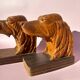 Pair of wooden bookends signed P.Belys