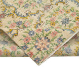 Oriental handmade rustic 1970s beige carpet 161 cm x 267 cm