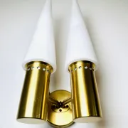 Brass Coloured Double Wall Lamp By Hans-Agne Jakobsson For Markaryd, Sweden, 1960'S