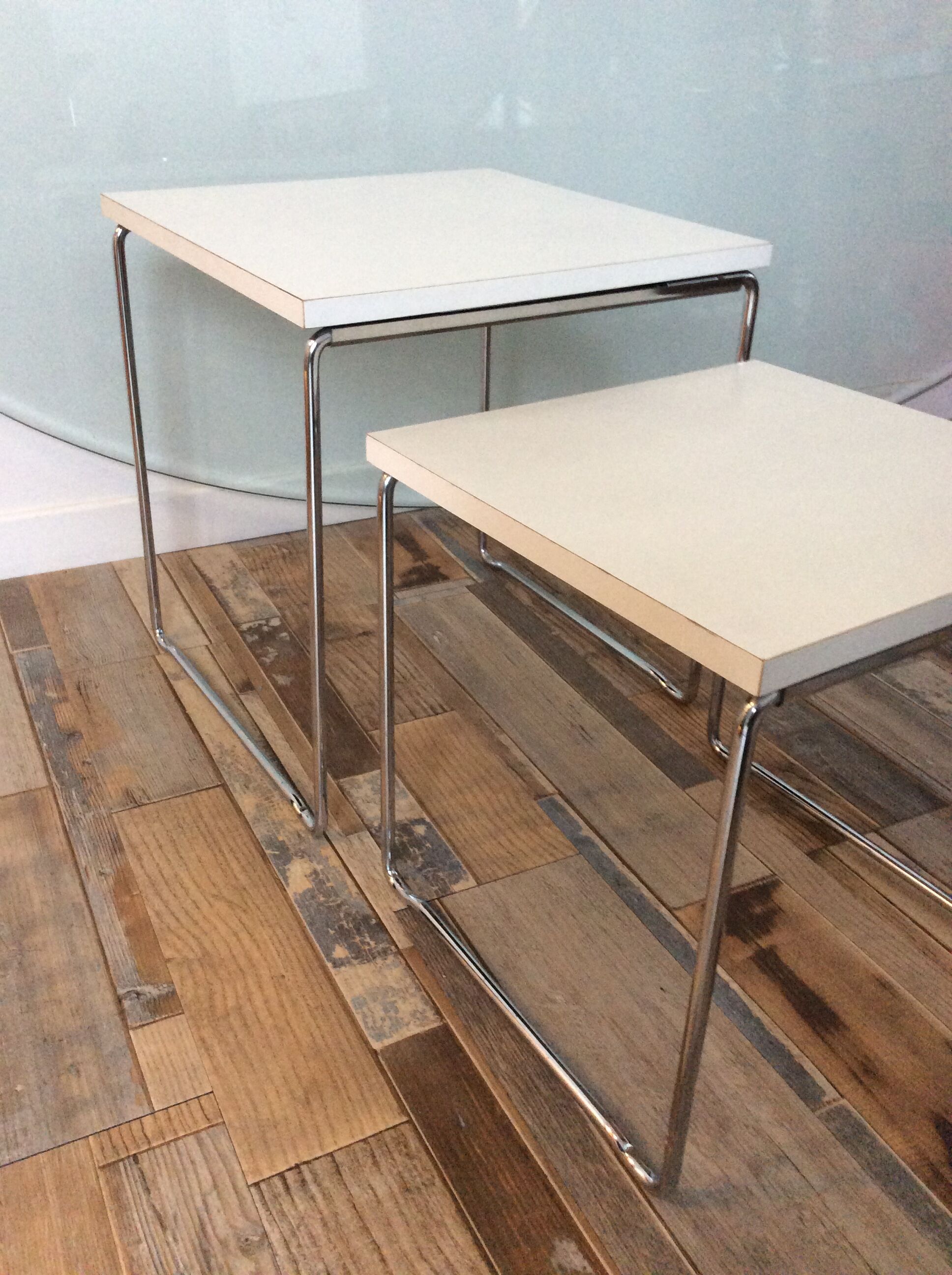 Pair of vintage pull-out tables from the 70s