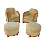 Set of armchairs and art-deco beanbags
