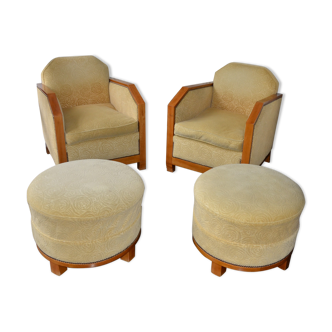 Set of armchairs and art-deco beanbags