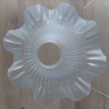 Pair of Art Nouveau 1900 frosted glass ceiling lights and their base