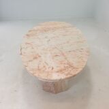 Italian marble oval coffee table, 1970's