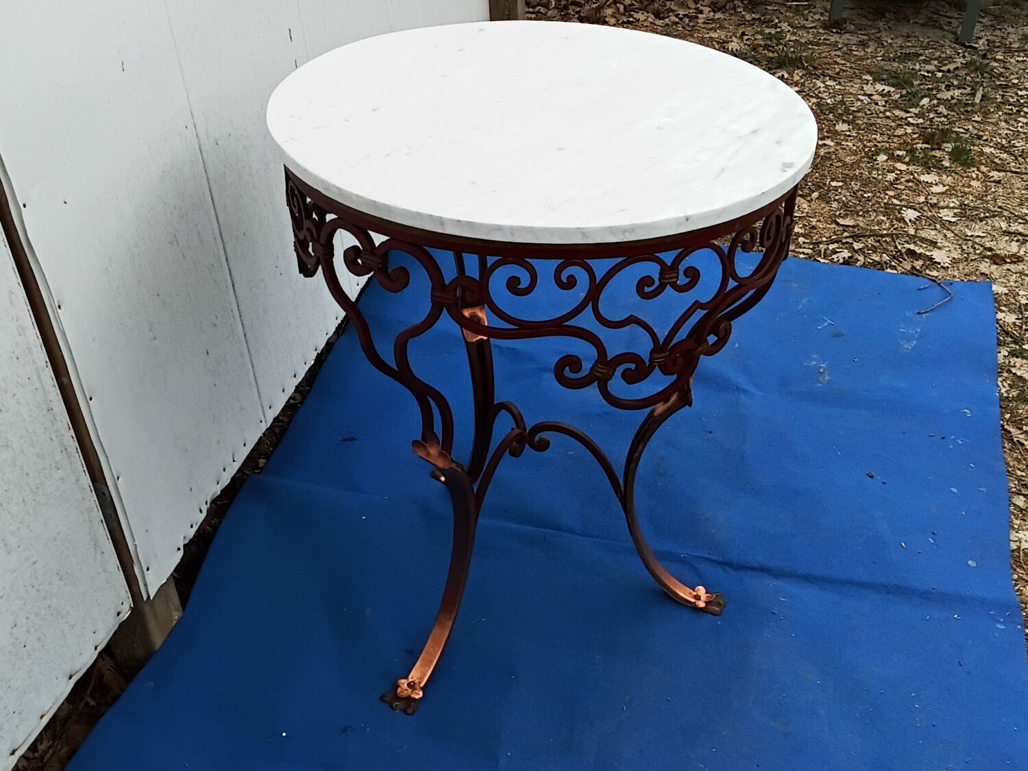 Vintage wrought iron pedestal table
