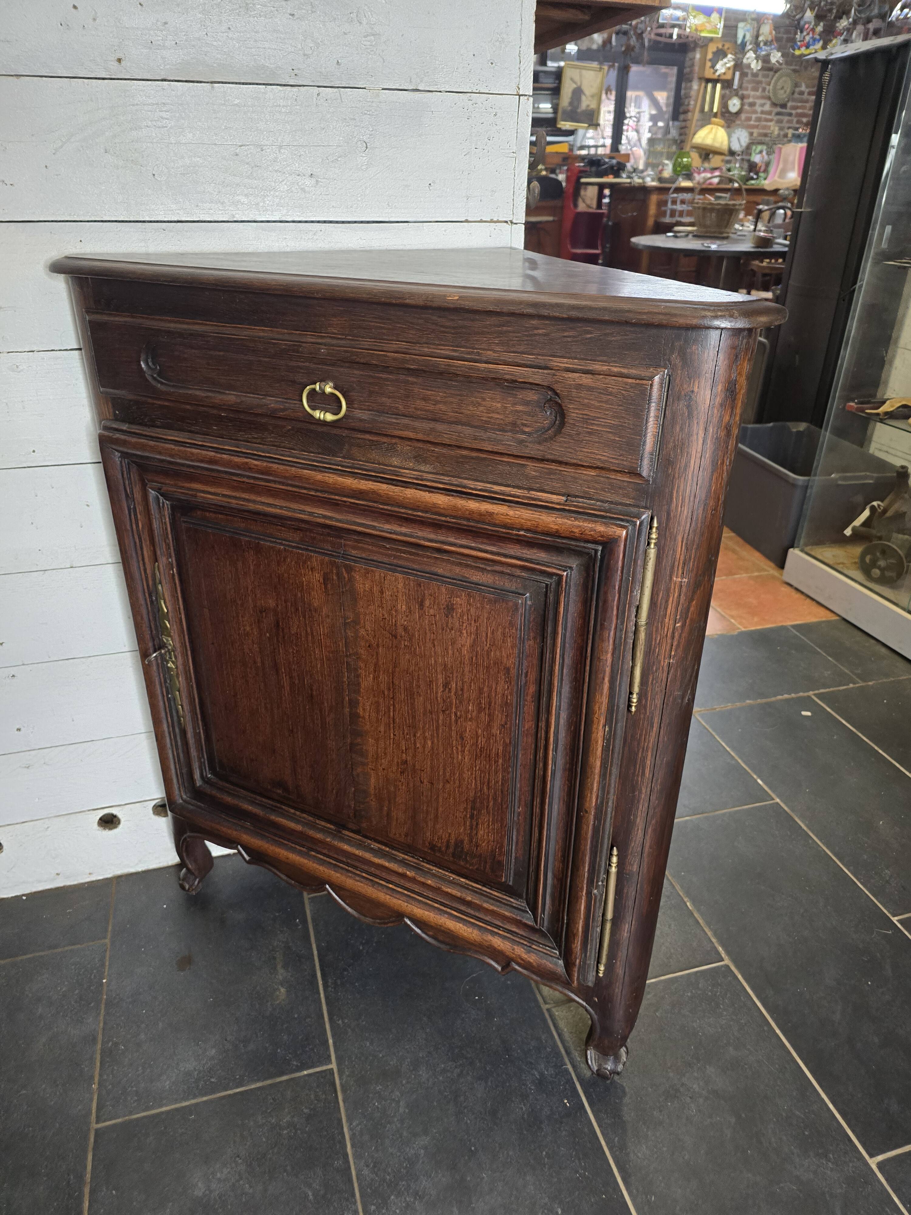 Pair of oak corner cabinets