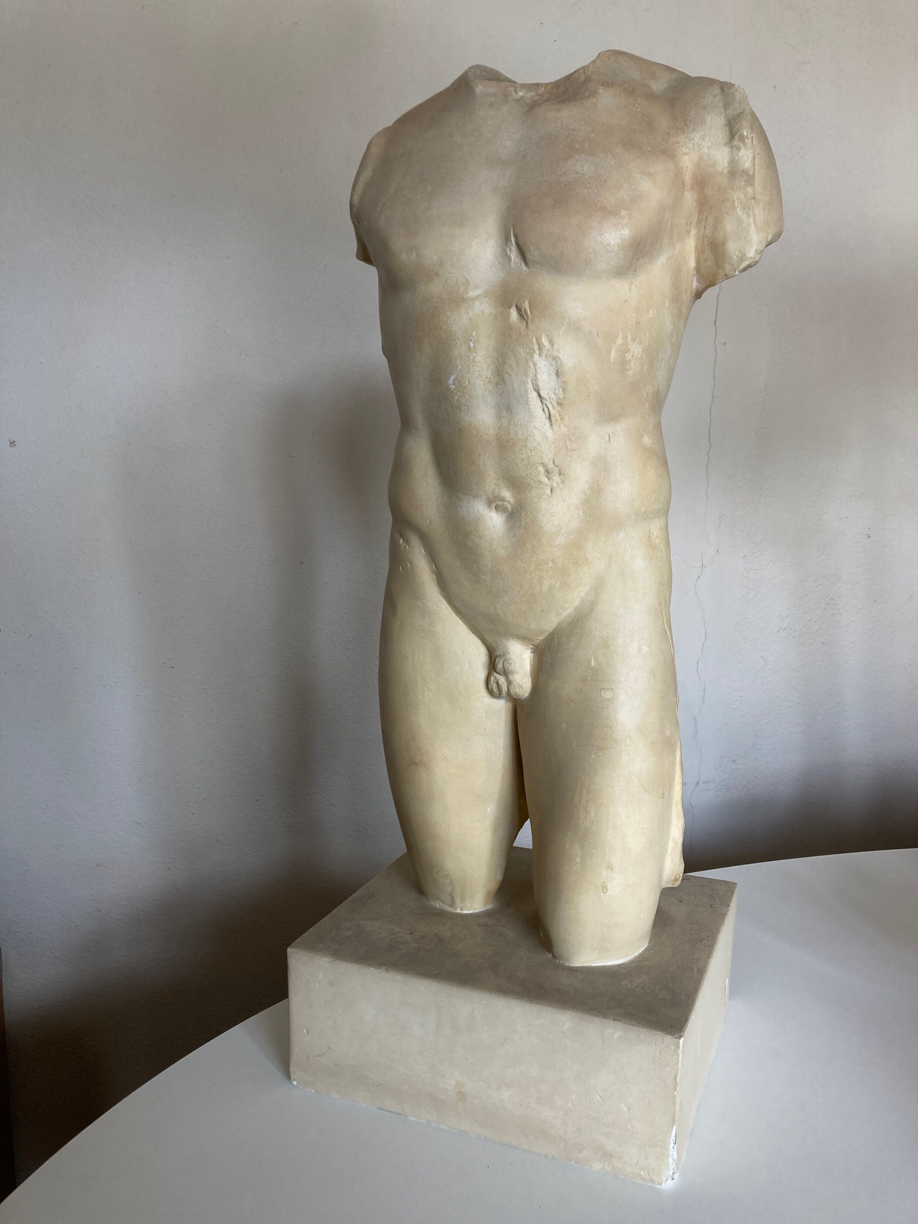 Buste d'Héraclès nu en plâtre XXXL Le Louvre