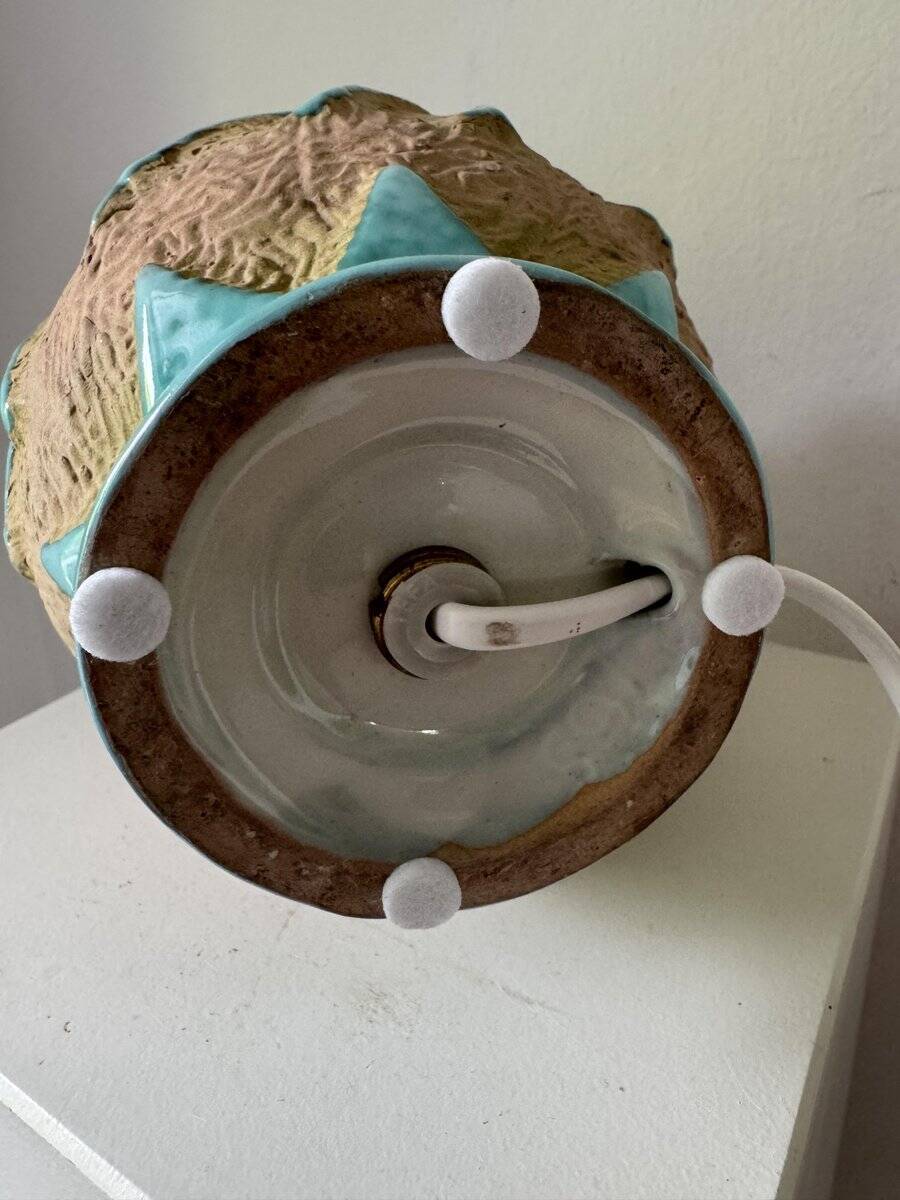 Italian ceramic table lamp with horse relief, 1950s