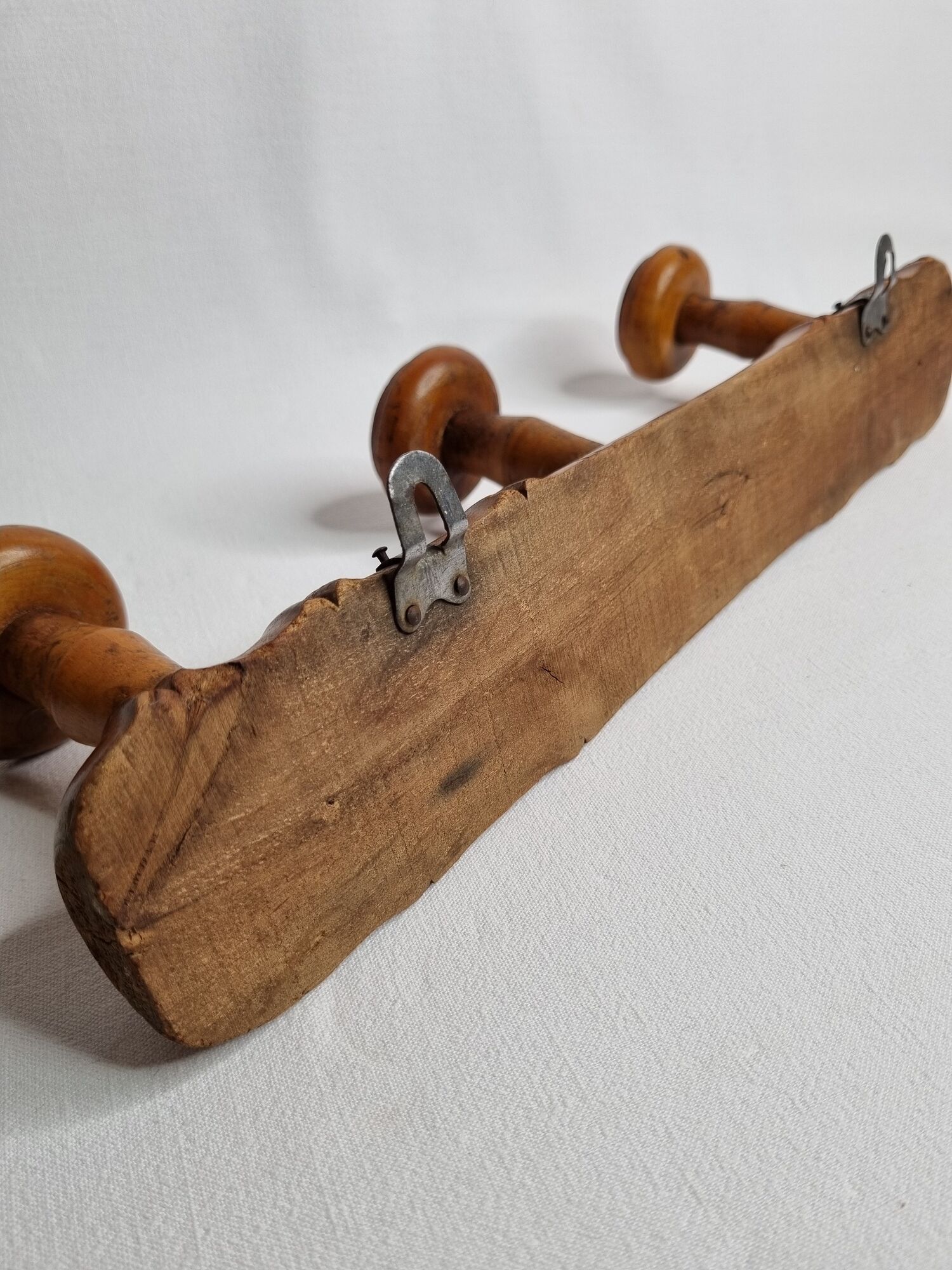 Wall coat rack "Bistrot" 1900 in wood turned in imitation of bamboo 3 hooks