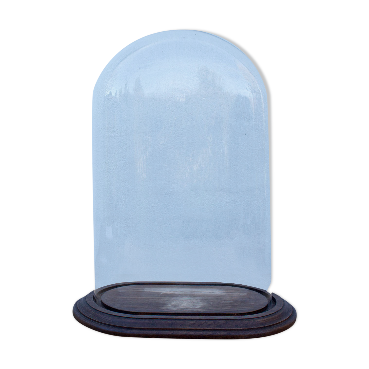 Antique oval glass globe 40.5 cm high