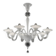 Modern Venetian Murano Glass Chandelier in Transparent and White Tones