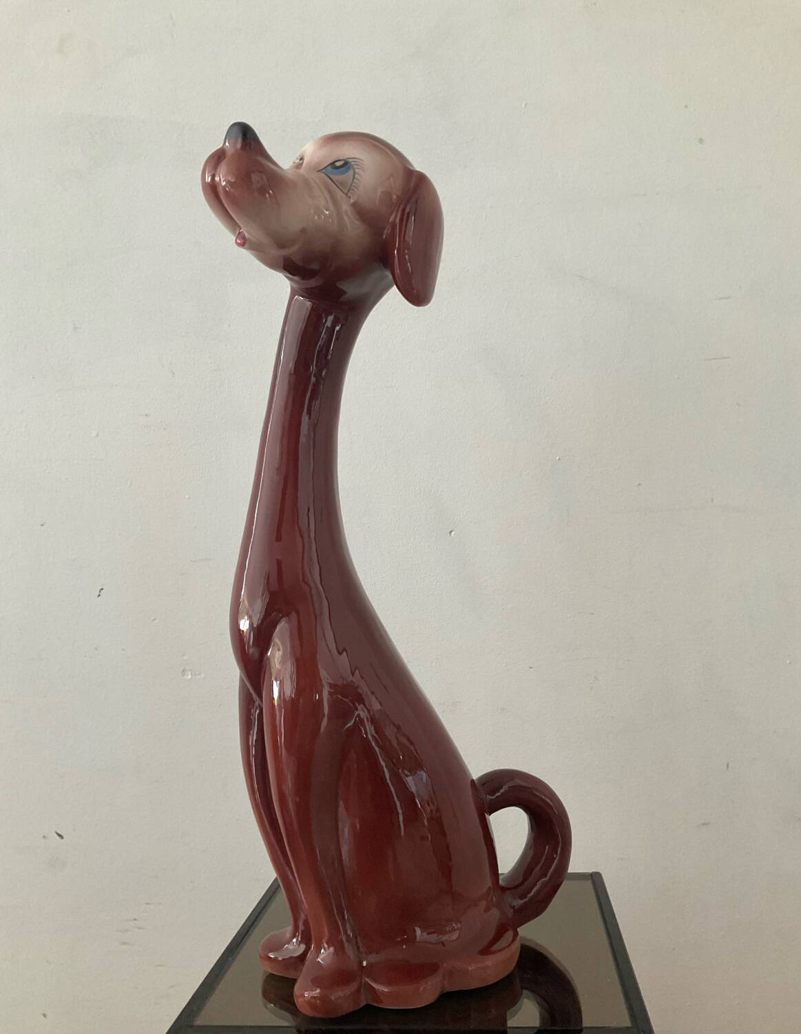 Grand chien en céramique Italy vintage années 70
