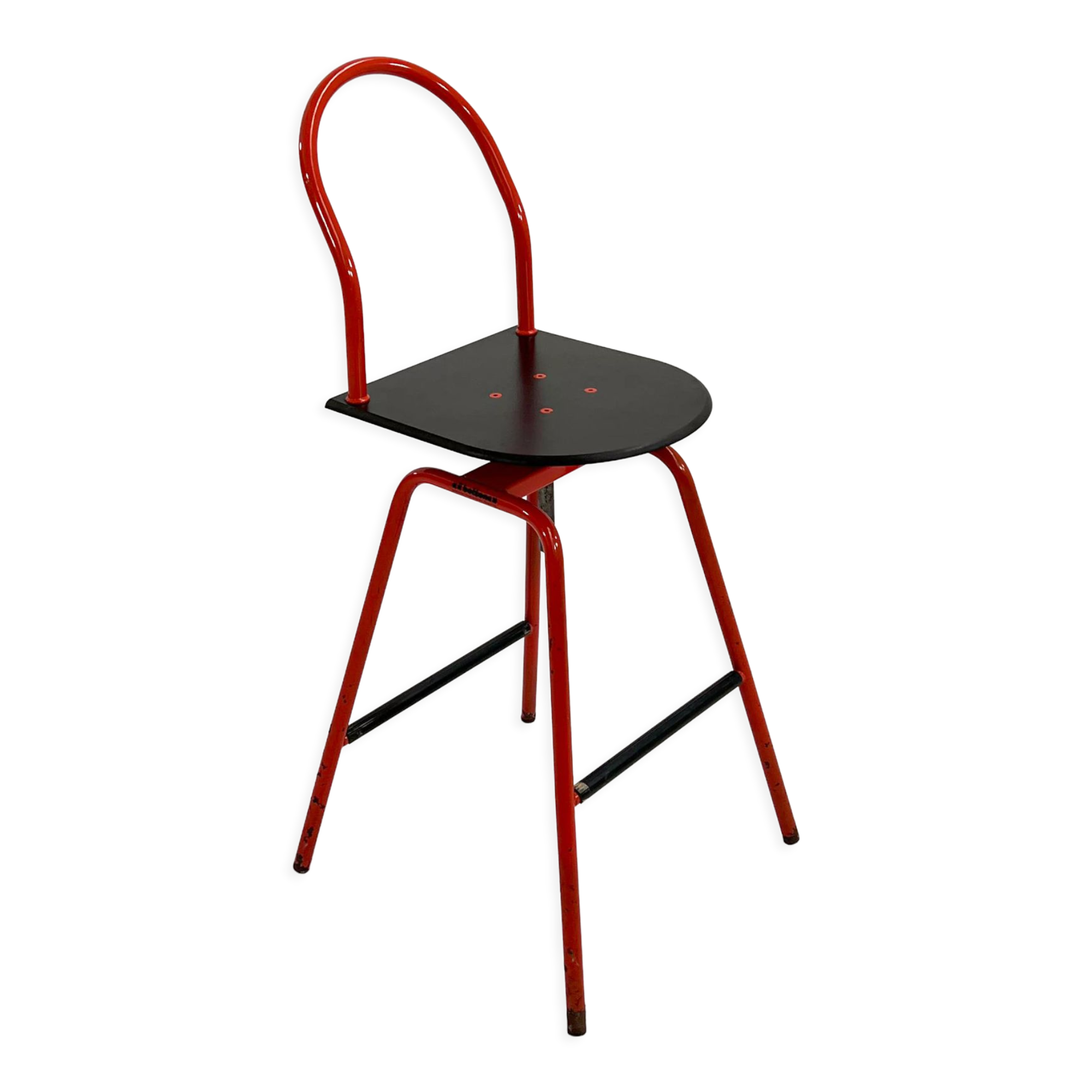 Adjustable and Swivel Bar Stool Il Bottone by Paolo Parigi for Heron Parigi, 1980
