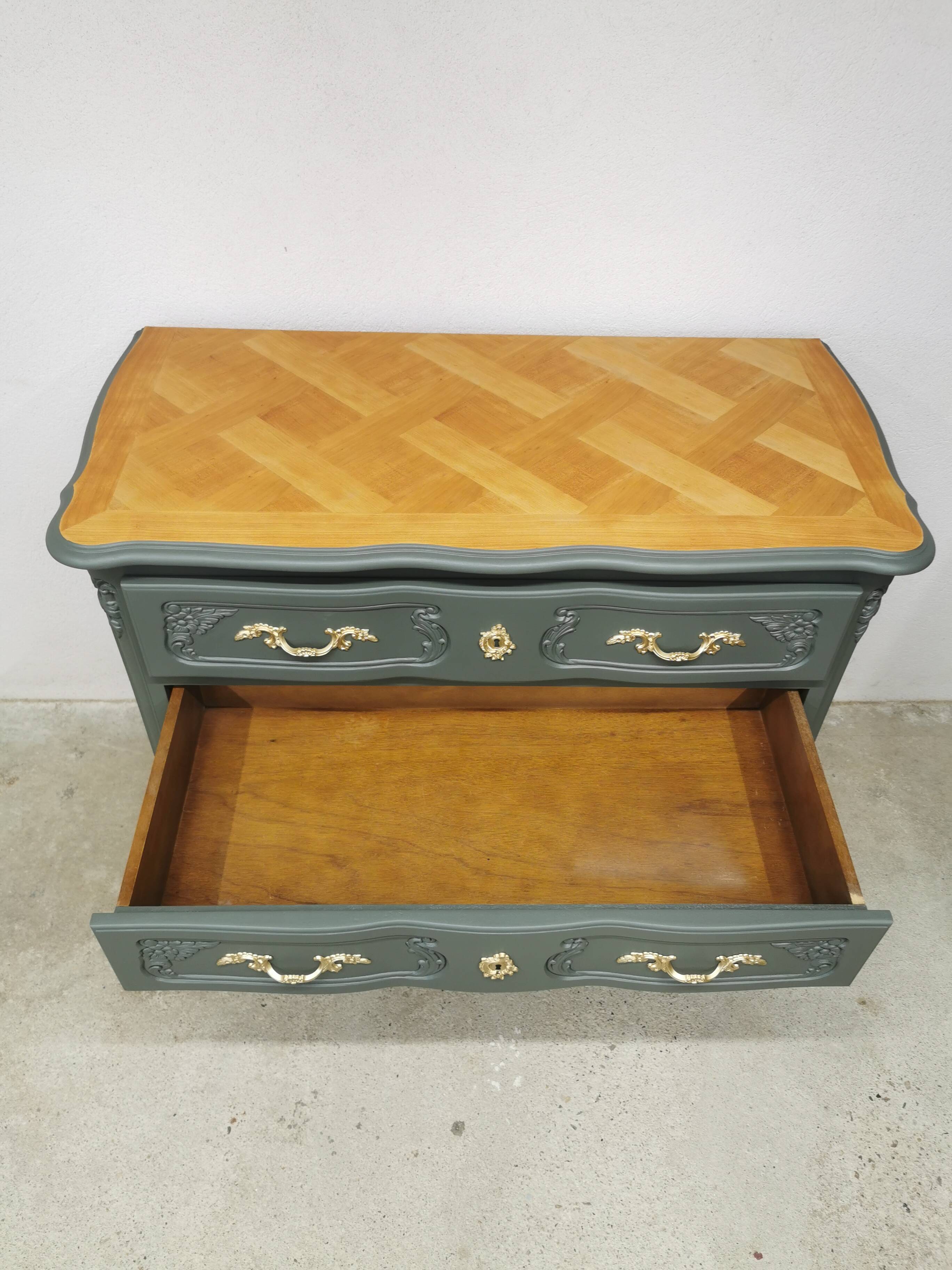 Vintage cherry wood commode refurbished