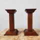 Pair of vintage oak wood candlesticks in Art Deco style