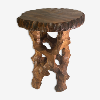 Tabouret ou support végétal brutaliste wabi sabi biomorphique, néerlandais vers les années 1960