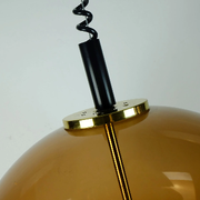 Vintage space age pendant brown acrylic and brass 1970s richard essig pendant lamp