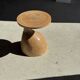 Sexy Neck - Solid wood (monoxyle) side table in natural colour H45