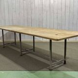 1970s workshop table with metal base