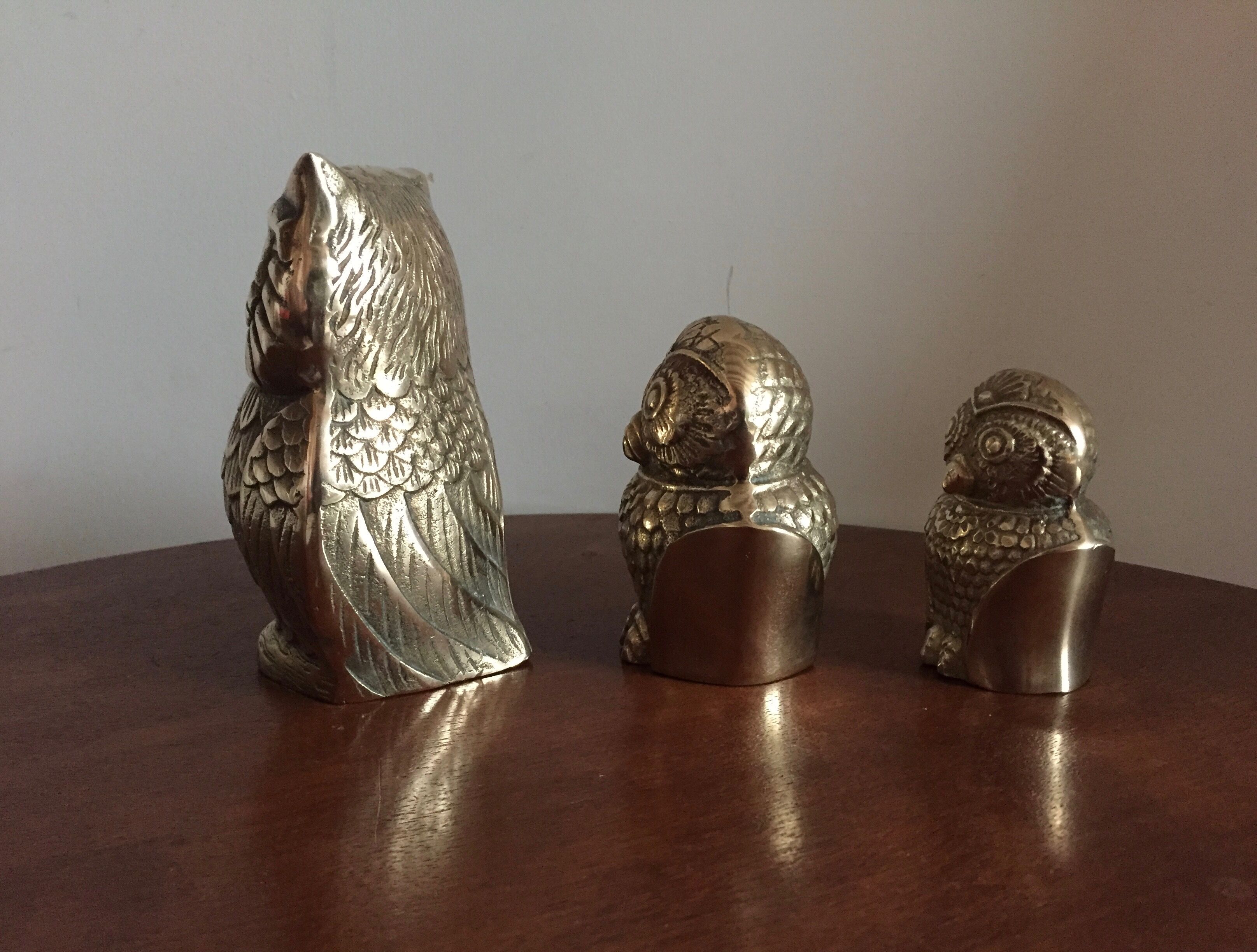 Family of owls owls brass