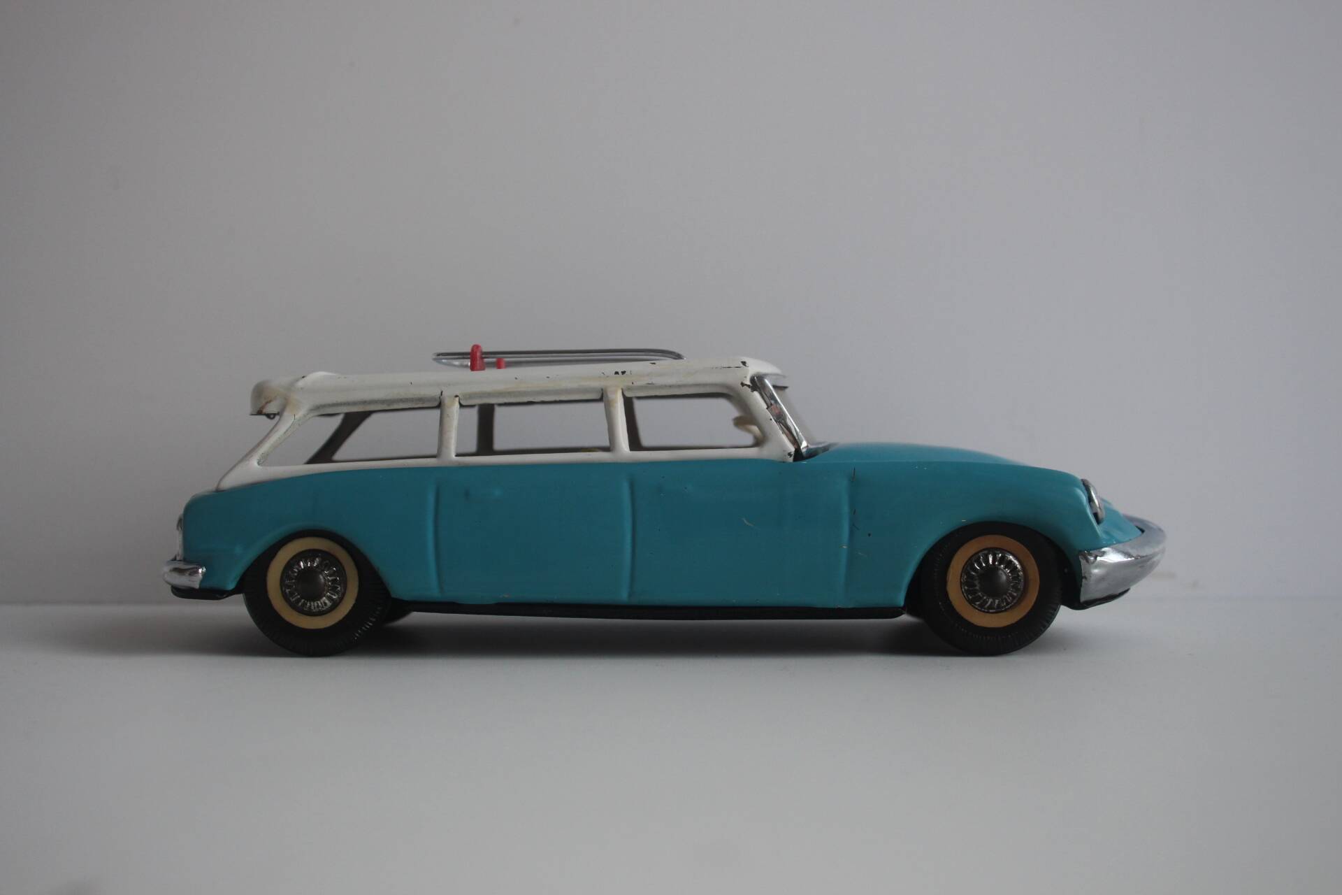 Vintage tin model car, Citroën DS station wagon, 1960s.
