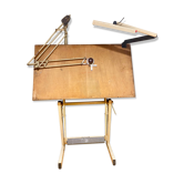 Rotanex architect's drawing table with lamp 1950