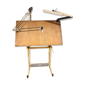 Rotanex architect's drawing table with lamp 1950
