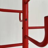 Red metal coat rack