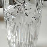 Vintage vase with stylish design, in finely cut Bohemian crystal -Star patterns, diamond points