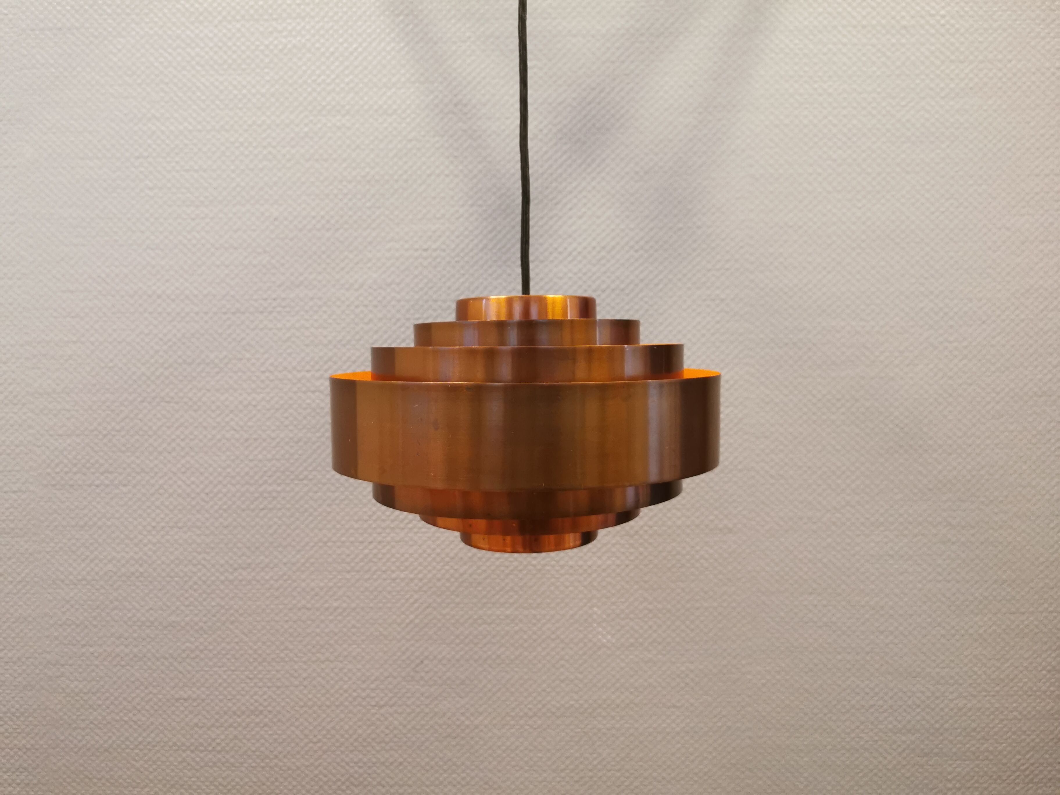 Suspension, modèle Ultra en cuivre massif conçue par Jo Hammerborg pour Fog Morup 1966
