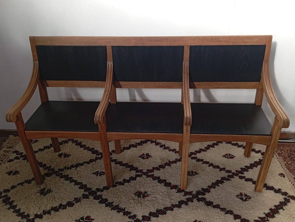 Early 20th-century solid oak bench