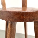 Brutalist chair in solid oak, 1900
