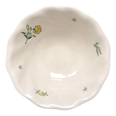 Round dish model embrun, with yellow floral patterns. stamped salins france