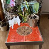 Coffee table end of sofa Roger Capron and Jean Derval ceramic 70s sun model