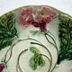 Art Nouveau dabbling plate, Production Onnaing: Pink freesias