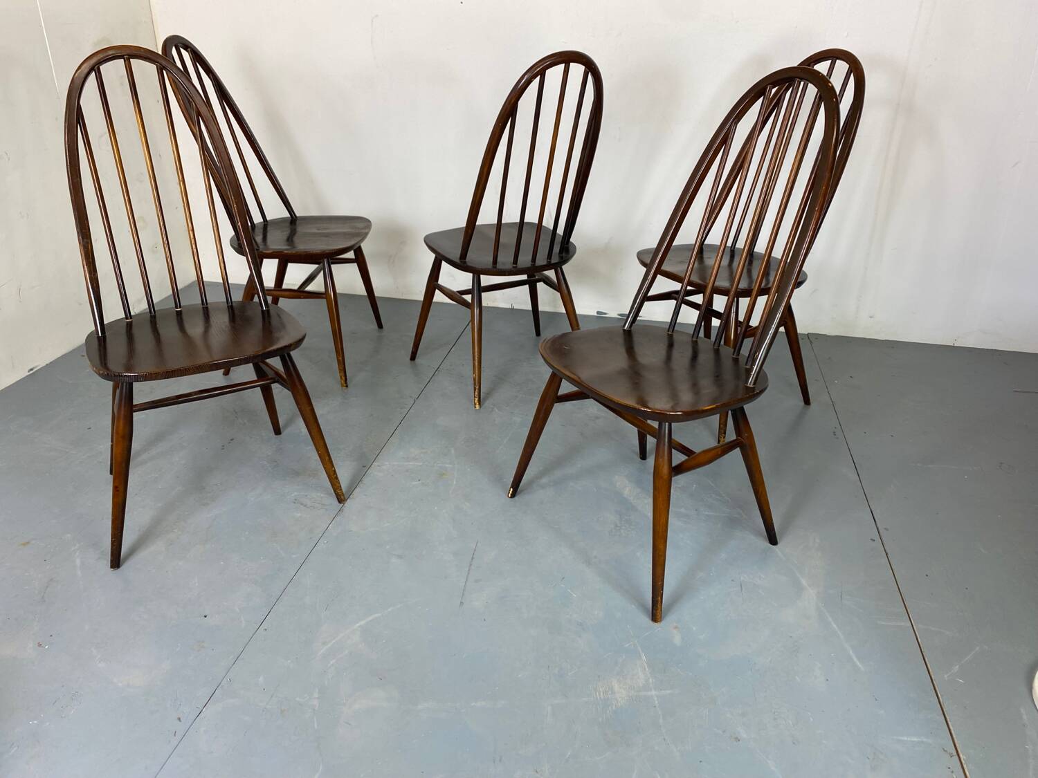 Vintage Scandinavian Style Dining Chairs by Lucian Ercolani for Ercol, Set of 5, 1960s