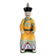 Chinese Porcelain Sculpture of an Emperor Dignitary from the Qing Dynasty, Famille Verte