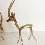 Trio of brass antelopes