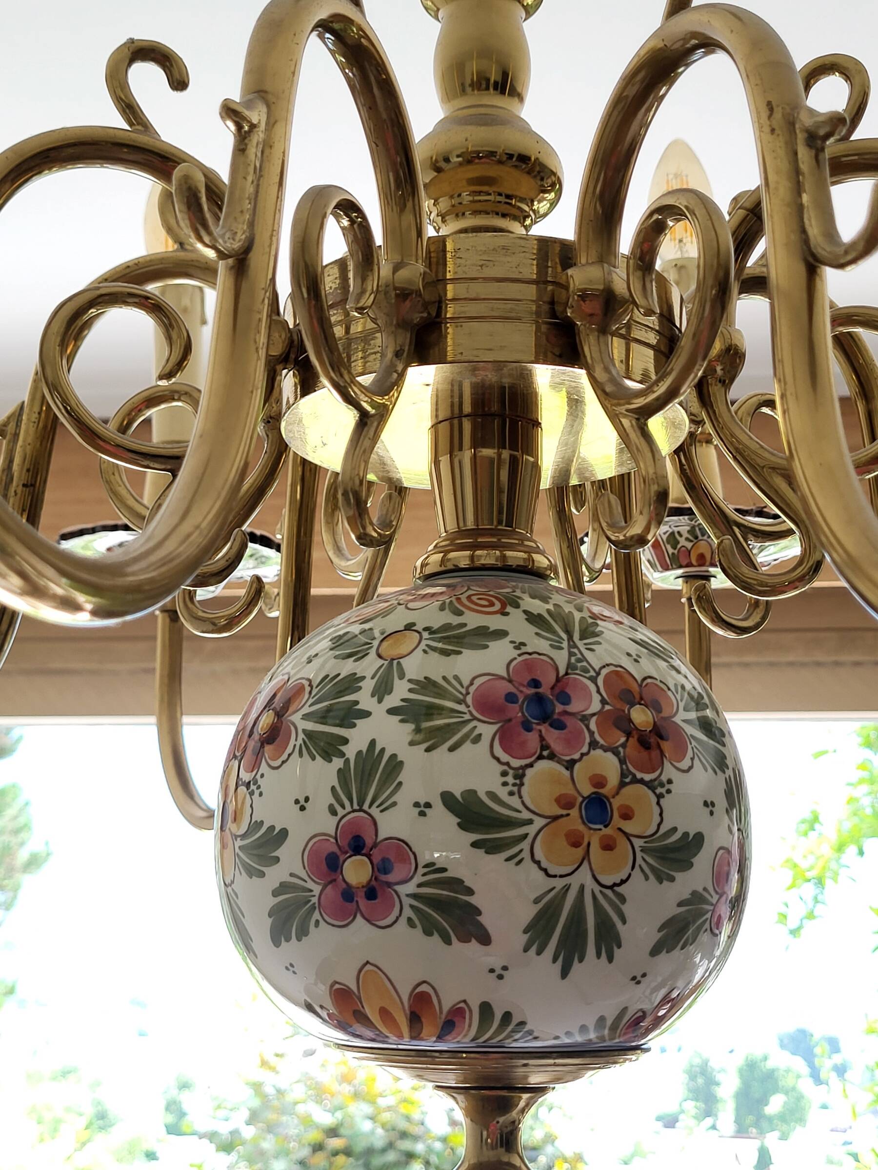 Large Dutch 8-branch chandelier