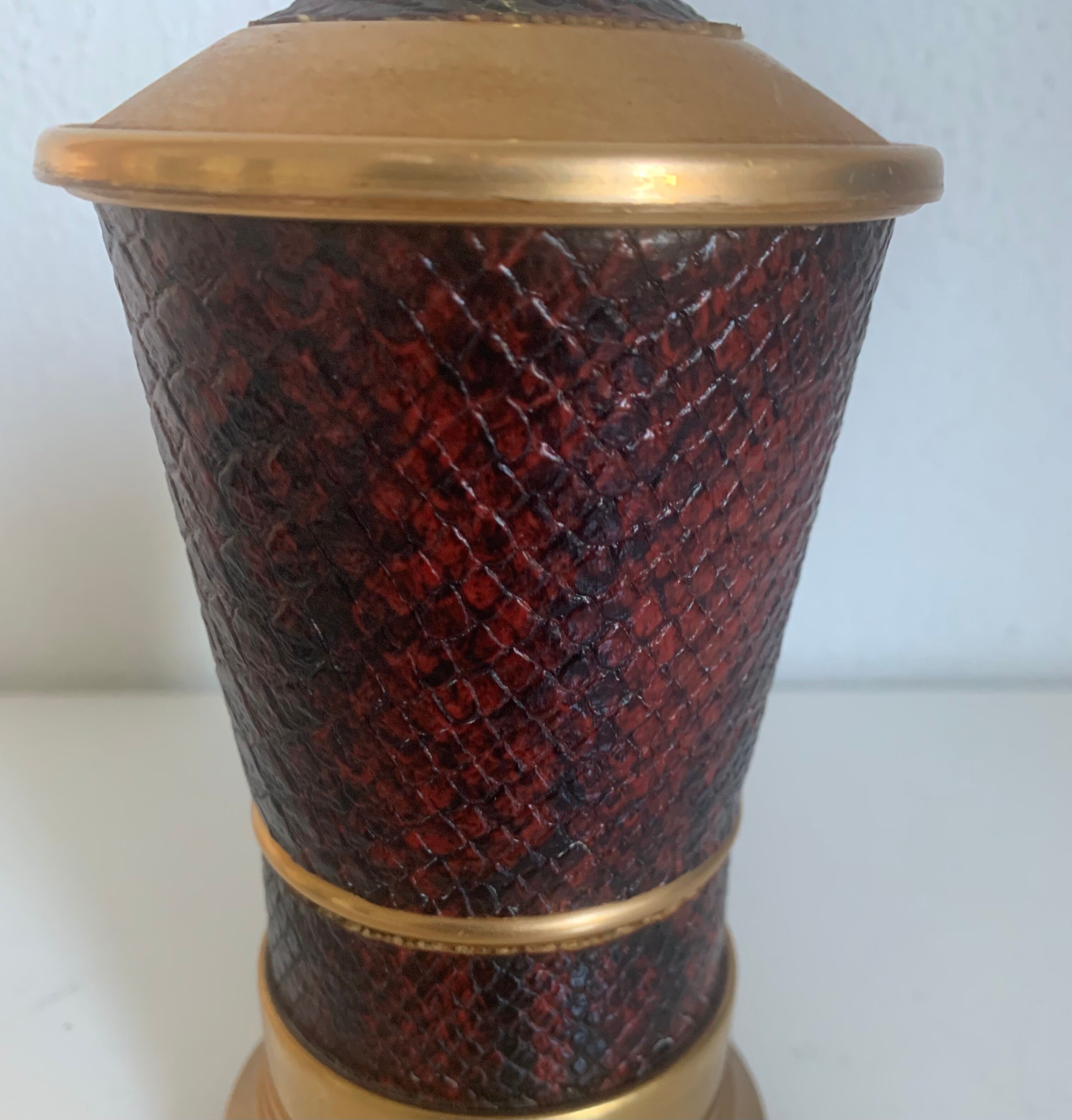 Vintage cigarette holder 1960 golden purple snake box - 19 x 9 cm