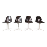 Charles & Ray Eames Set of 4 Off Black"La Fonda" Chairs for Herman Miller, 1960