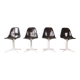 Charles & Ray Eames Set of 4 Off Black"La Fonda" Chairs for Herman Miller, 1960
