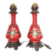 Pair of red lamps from 1900