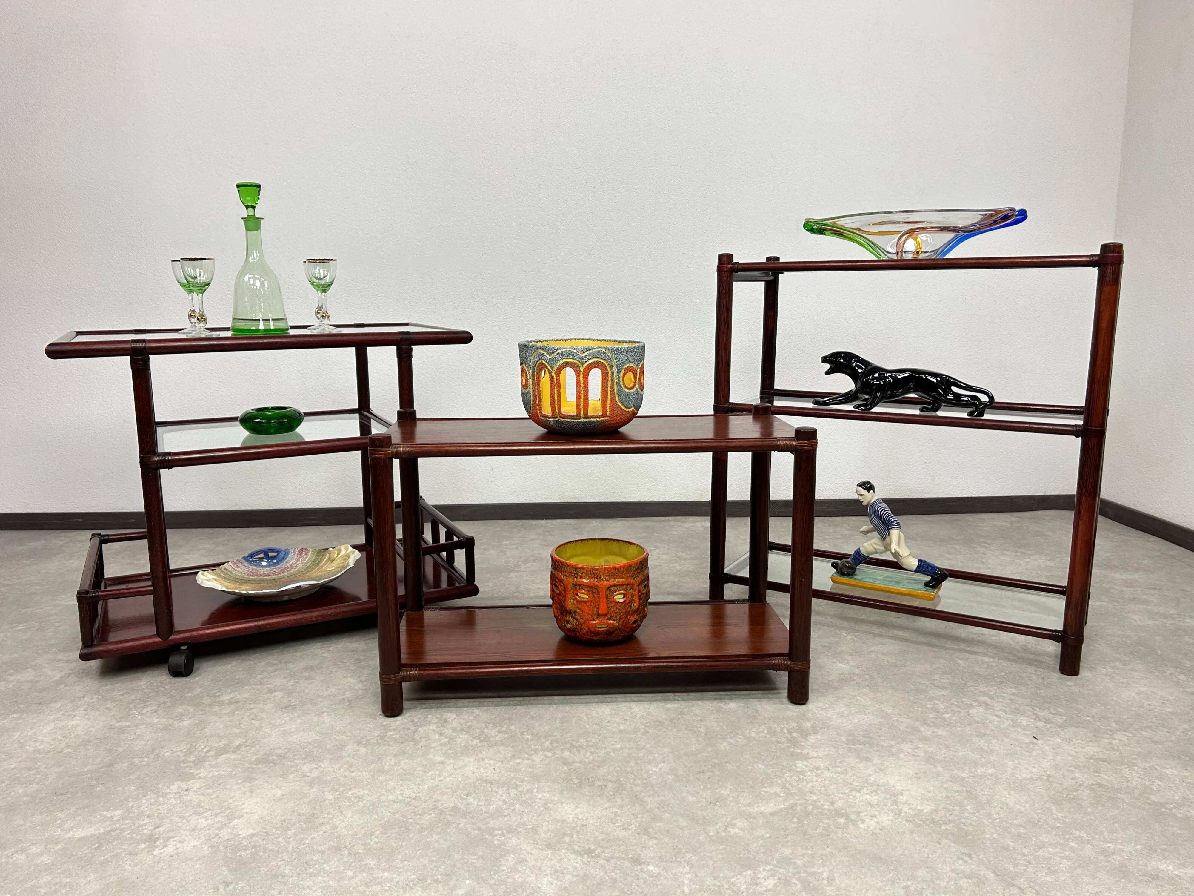 Mid-century bamboo shelf by Gervasoni