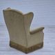 1970s, Danish design, wingback armchair, original condition, furniture velour, beech wood legs.