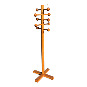 Scandinavian coat rack in vintage pine design