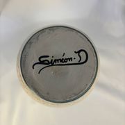 Magnificent vintage vase signed Simon-D – Glazed ceramic with floral decoration.