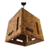 Vintage cork cube pendant lamp