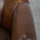 Dark Sheepskin Leather Club Chair with Black Piping