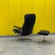Ekornes Stressless Chair with Ottoman - Chrome Frame (1970s)